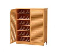 MOBYGKFY Living Room Entryway Multi-layer Two-door Shoe Cabinet Multi-functional Economic Entryway Storage Cabinet(Blue,White)