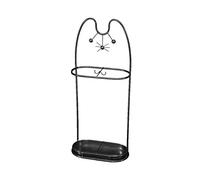 MOBYGKFY Metallo portaombrelli, famiglia Portaombrelli, Umbrella Holder stand con ganci bacinella(Schwarz)