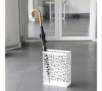 MOBYGKFY Metallo portaombrelli, Portaombrelli Piano Cane Rack Ombrello di scarico rack multi-funzione commerciale Rack Umbrella bagagli(Blanco)