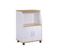 MOBYGKFY Mini carrello for microonde, carrello multiuso bianco Carrello da bar Carrello portaoggetti con rotelle Carrello 15,00 X 22,00 X 33,00 pollici