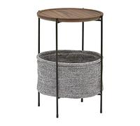 MOBYGKFY Nordic Simple Side Table Sofa Corner Table Ins Black Walnut Metal Round Cloth Storage Bag Tavolino da caffè(3-Pack)