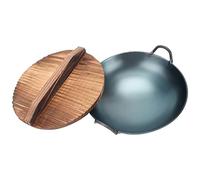 MOBYGKFY Pentola In Ferro Mini Wok Cucina Cast Mini Wok Accessori Plus Pentole Da Cucina Con Coperchio In Legno