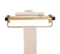 MOBYGKFY Portasciugamani da bagno in noce nera Portasciugamani da bagno senza perforazione Portasciugamani in carta in legno Portasciugamani nero