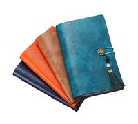 MOBYGKFY Quaderno a fogli mobili A6, mano nella mano con contabilità, quaderno in pelle, quaderno piccolo, 4 set
