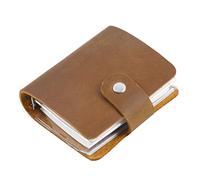 MOBYGKFY Retro Journal Crazy Horse Case in pelle A9 3 Anelli Mini Diario Diario Settimanale Pianificatore Accounato Account a foglia Account Mano Blocco Blocco note Bovina Portafoglio portatile(3-Pack