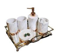 MOBYGKFY Set Da Cinque Pezzi Bagno Ceramica Lavatoio Marmo Imitazione Nordica Forniture Alberghiere Europee