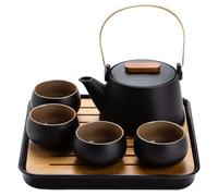MOBYGKFY Set da tè Kung Fu da viaggio portatile Tao nero