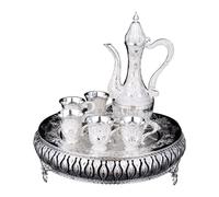 MOBYGKFY Set da vino in lega Bicchiere da vino vintage for la casa europea Pentola da vino in argento Metallo in lega di zinco Artigianato