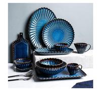 MOBYGKFY Set di piatti e stoviglie for ciotola e smalto vintage for forno. Piatto occidentale di bistecca in ceramica creativa