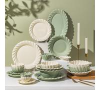 MOBYGKFY Set di piatti for la casa in stoviglie in ceramica a sotto una ciotola di riso color smalto