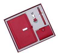 MOBYGKFY Set quaderno aziendale Borsa for carte Blocco note Portachiavi Set da quattro pezzi Banca scolastica