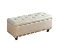 MOBYGKFY Sgabello portaoggetti lungo, camerino del negozio di abbigliamento, sgabello for divano rettangolare(Beige)