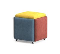 MOBYGKFY Sgabello Sgabello For Uso Domestico Sgabello Combinato 5 In 1 Ristorante Soggiorno Piccolo Sgabello Divano Sgabello Stoccaggio(Blue,White)
