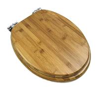 MOBYGKFY Solid Sede di toletta bambù con nichel spazzolato cerniera regolabile a sgancio rapido Top coprivaso fisso