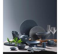 MOBYGKFY Stoviglie in ceramica a righe Piatto a forma di porcellana for hotel Piatti da ristorante opachi del sud-est asiatico