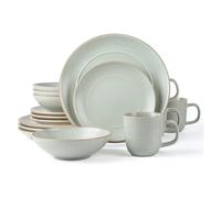 MOBYGKFY Stoviglie rotonde in gres Set di 4 piatti piani Piattini da contorno Ciotole for cereali Tazze Set di piatti e ciotole opachi