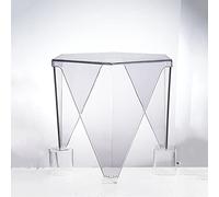 MOBYGKFY Tavolino da caffè in acrilico trasparente for uso domestico Tavolino da salotto creativo in cristallo Tavolo esagonale da balcone semplice(3-Pack)