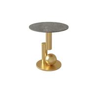 MOBYGKFY Tavolino Divano Soggiorno Luce Angolo di lusso Qualche tavolo d'angolo con lastre di roccia Tavolino dal design casual(Gray)