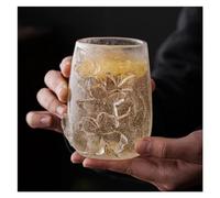 MOBYGKFY Tazza da tè con fiori in vetro bruciato congelato, tazza da tè Kung Fu, tazza intagliata personale, confezione regalo personalizzata