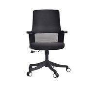 MOBYGKFY Ufficio sedia indietro sedia semplice Home mesh traspirante Ufficio Ascensore sedia del personale Conference Chair(Schwarz)