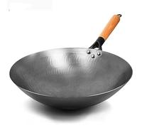 MOBYGKFY Wok Wok Wok Antiaderente Fatto A Mano In Ferro Forgiato Senza Rivestimento Wok Fuoco Del Lago Del Fiume Corrente Domestica