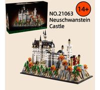 MOC 21063 Castello di Neuschwanstein Building Block Mattoni Arte e artigianato Architettura Street View 3455 pezzi Modello giocattolo Regalo di Natale