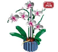 MOC Orchidea Bouquet Blocco fiore in vaso Building Blocks Fit 10311 Kit romantico Assemblaggio Giocattolo da costruzione Ragazza Regalo Primo amore