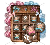 MOCADA® Gender Reveal Party Gioco 2.0 - Tic Tac Toe - Babyshower per sesso - Gioco di indovinazione - Ragazzi e ragazze - Decorazione per feste - Regalo personale (blu e rosa)
