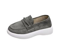 Mocasines Casuales sin Cordones, Zapatos planos con borlas sintéticas a la Moda, cómodos para conducir y para Uso diario en Otoño. (Grey-2, 40)