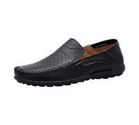 Mocasini retrò in morbida pelle per uomo comodi leggeri casual slip on scarpe da passeggio Business Work Party Wedding Penny mocassini ampia larghezza estate abito scarpa, Nero , 43 1/3 EU