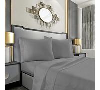 Mocassi Cali - Set di lenzuola per letto king size, lussuose lenzuola e federe, ultra morbide, traspiranti e fresche, con tasca profonda, resistenti alle pieghe, 4 pezzi, colore: grigio