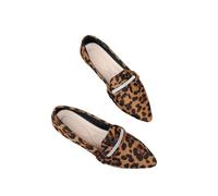 Mocassini a Punta da Donna, comode Scarpe Basse Slip-on in Pelle Scamosciata, Scarpe Basse Casual for Il Lavoro, L'Ufficio, Il Balletto di Guida(Leopard Print,39 EU)