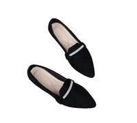 Mocassini a Punta da Donna, comode Scarpe Basse Slip-on in Pelle Scamosciata, Scarpe Basse Casual for Il Lavoro, L'Ufficio, Il Balletto di Guida(Black,43 EU)