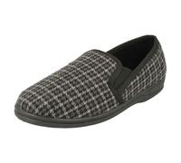 Uomo Spot On Slipper In Tessuto Dark Grey con Dettaglio Gusset 'Mason'