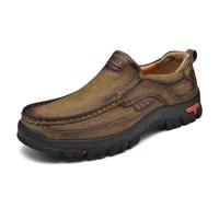 Mocassini Casual da Uomo - Comode Scarpe Traspiranti for Tutti i Giorni, Escursioni e Passeggiate - Materiale in Pelle Bovina Resistente e Durevole (Color : Khaki, Size : 51 EU)