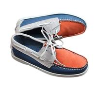 Mocassini Casual Da Uomo Con Lacci, Scarpe Da Barca Classiche Britanniche In Vera Pelle, Mocassini Unisex Traspiranti Fatti A Mano(Blue,46 EU)