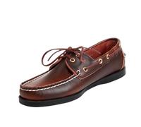Mocassini Casual Da Uomo Con Lacci, Scarpe Da Barca Classiche Britanniche In Vera Pelle, Mocassini Unisex Traspiranti Fatti A Mano(Reddish brown,43 EU)