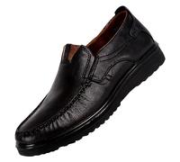 Mocassini casual da uomo neri da lavoro, mocassini intrecciati, scarpe da sera formali, antiscivolo, traspiranti, comode, in pelle, scarpe da ginnastica casual a mani libere, mocassini leggeri, Nero