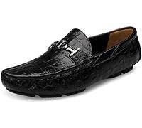 Mocassini Casual Invernali Piatti Incrociati da Uomo Scarpe Barca Classiche in Pelle Guida Passeggio(Nero,37/38 EU,38 Taglia del Marchio