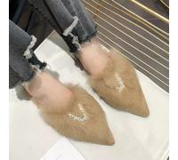 mocassini ciabatte sabot morbide beige pelo pelliccia pelle sintetica 1748