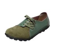 Mocassini Comodi in Pelle Scamosciata da Donna Scarpe comode Antiscivolo in Pelle Ortopedica Traspirante Mocassini Scarpe Basse morbide Passeggio e Guida Scarpe da Barca,Army Green,37 EU