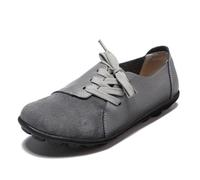 Mocassini Comodi in Pelle Scamosciata da Donna Scarpe comode Antiscivolo in Pelle Ortopedica Traspirante Mocassini Scarpe Basse morbide Passeggio e Guida Scarpe da Barca,Grigio,41 EU