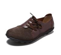 Mocassini Comodi in Pelle Scamosciata da Donna Scarpe comode Antiscivolo in Pelle Ortopedica Traspirante Mocassini Scarpe Basse morbide Passeggio e Guida Scarpe da Barca,Marrone,36 EU