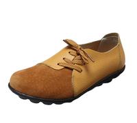 Mocassini Comodi in Pelle Scamosciata da Donna Scarpe comode Antiscivolo in Pelle Ortopedica Traspirante Mocassini Scarpe Basse morbide Passeggio e Guida Scarpe da Barca,Cachi,38 EU