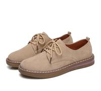 Mocassini con Lacci Donna in Pelle Scamosciata Casual Comodo Mocassini Scarpe Basse per Ufficio Guida Lavoro 39 Albicocca