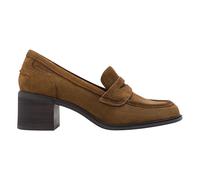 Mocassini con tacco in pelle scamosciata Marrone 39