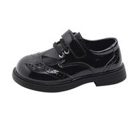 Mocassini da bambina, punta chiusa, leggeri, traspiranti, comodi, per la scuola, da 4 a 12 anni, Nero , 34 EU