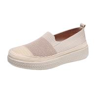 Mocassini da donna con plateau, in tessuto bicolore, con suola spessa intrecciata, casual, leggeri, per camminare, per tutti i giorni, stile estivo, B, 37 EU