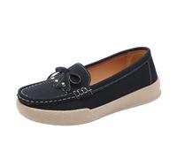 Mocassini da donna con zeppa casual slip on scarpe piatte traforate in ecopelle mocassini per tutti i giorni calzature da passeggio da donna leggeri primavera moda, Blu scuro, 36 EU
