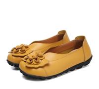 Mocassini da donna in pelle, piatti, senza lacci, stile casual, scarpe da guida in barca, scarpe di grandi dimensioni, A2, 41 EU